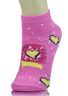 HEARTS AND LINES LOW CUT SOCKS style 3