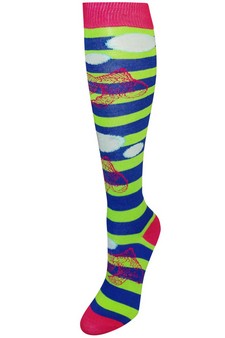 Striped Fish Print Knee High Socks style 2