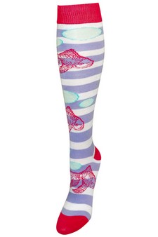 Striped Fish Print Knee High Socks style 5