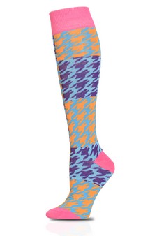 Abstract Checkered Knee High Socks style 2