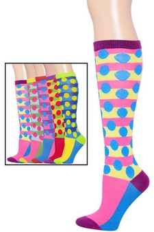 Striped Polka Dot Knee High Socks style 6