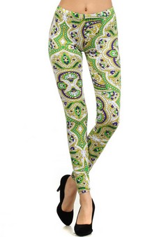 Lady's STELLA ELYSE Art Stained Glass Printed Legging style 2