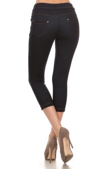 Women's Capri Jeggings w/ Faux Fly & Contrast Stitching style 3