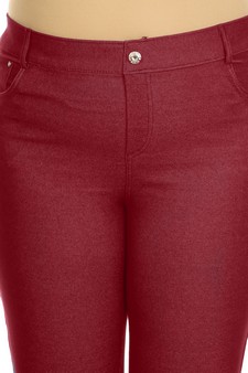 Women's Cotton-Blend 5-Pocket Skinny Capri Jeggings (XXXL only) style 4