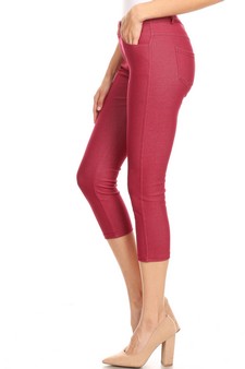 Women's Classic Solid Capri Jeggings (Large only) style 2