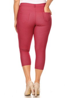 Women's Classic Solid Capri Jeggings (XXL only) style 3
