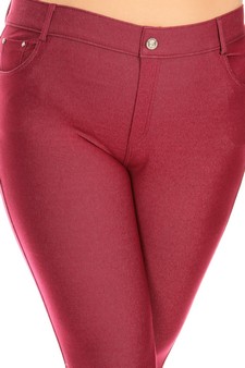 Women's Cotton-Blend 5-Pocket Skinny Capri Jeggings - Plus style 4