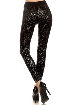 Women's Metallic Tiger Striped Fleece Lined Leggings style 4