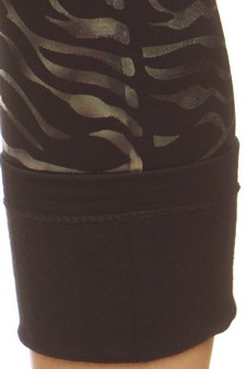 Women's Metallic Tiger Striped Fleece Lined Leggings style 6