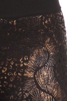 Women's Metallic Mixed Print Fleece Lined Legging style 4
