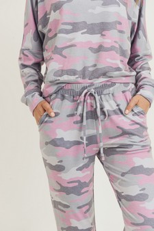 Women's French Terry Vintage Camo Drawstring Joggers - (Large only) - TOP: TP2300 style 5