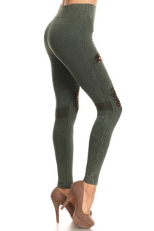 Lady's Distressed Vintage washed Seamless Tights style 2