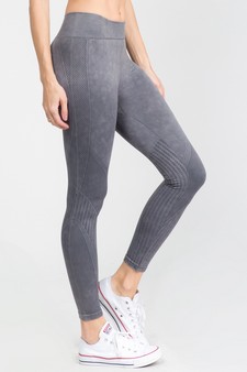 High Rise Ribbed Moto Detail Seamless Tights (Medium only) style 2