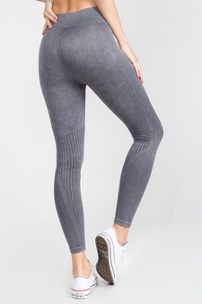 High Rise Ribbed Moto Detail Seamless Tights (Medium only) style 3