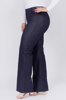 Women's Cotton Blend Straight Leg BootCut Stretch Pants Plus size (XL only) style 2