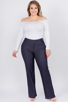 Women's Cotton Blend Straight Leg BootCut Stretch Pants Plus size (XL only) style 4