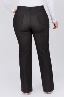 Women's Cotton Blend Straight Leg BootCut Stretch Pants Plus size (XL only) style 3