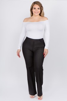 Women's Cotton Blend Straight Leg BootCut Stretch Pants Plus size (XL only) style 4