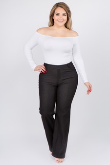 Women's Cotton Blend Straight Leg BootCut Stretch Pants Plus size (XL only) style 5