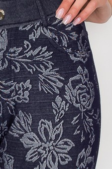 Women's Jegging with Floral Pattern (Navy) style 5