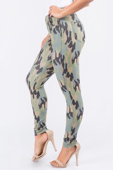 Women's Camouflage 5-Pocket Cotton Blend Jeggings style 2