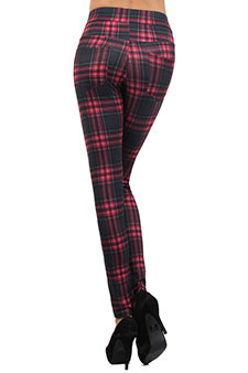Lady's Sky Flannel Plaid Fashion Legging S:2 M:2 L:2 style 2
