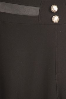 Faux Leather Side Stripe Slim Black Pants style 6