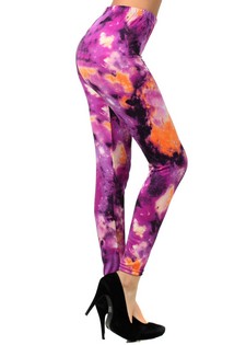Women's Purple Cloud Printed Leggings style 2