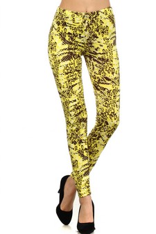 Women's Wild Yellow Cheetah Printed Leggings style 2
