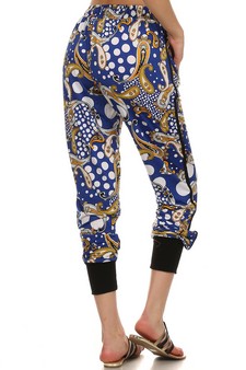 Blue Paisley Printed joggers style 5