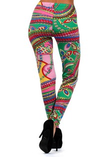 Lady's Donatella Leafy and Ferns Printed Fashion Legging style 2