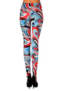Lady's Synergy Abstract Shapes in Baby Blue Fashion Legging style 2