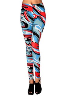 Lady's Synergy Abstract Shapes in Baby Blue Fashion Legging style 3