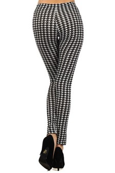 Lady's Classico Houndstooth Pattern Fahion Leggings style 2