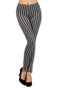 Lady's Classico Houndstooth Pattern Fahion Leggings style 3