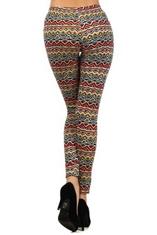 Lady's Tribesmen Abstract Print Fahion Leggings style 2