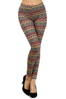 Lady's Tribesmen Abstract Print Fahion Leggings style 3