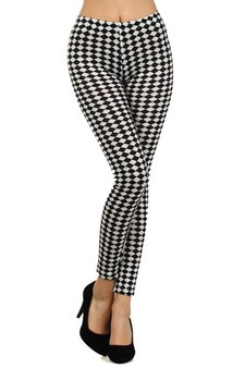 Lady's Jester Checkered Design Fashion Leggings style 3