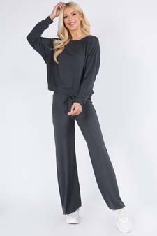 Women’s Drawstring Wide-Leg Lounge Pants - TOP: TP2063 style 4
