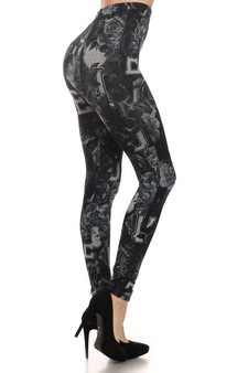 Rose Flower and Love Prints Sublimation Legging style 2