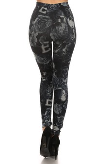 Rose Flower and Love Prints Sublimation Legging style 4