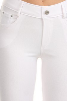 ETA 4/16 - Women's Cotton-Blend 5-Pocket Skinny Jeggings White Air shipment style 5