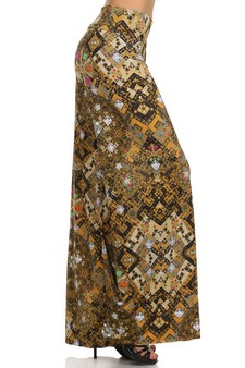 Antique Gold, Printed, Palazzo pants. style 2
