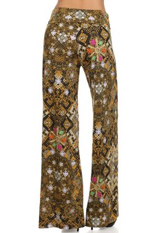 Antique Gold, Printed, Palazzo pants. style 4