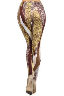 Women's Neutral Lacey Printed Leggings style 3