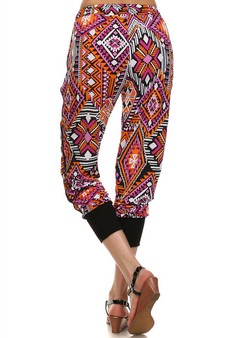 Hot Pink Tribal printed joggers style 2