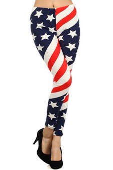 Lady's American Flag Printed Leggings style 2