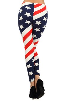 Lady's American Flag Printed Leggings style 3