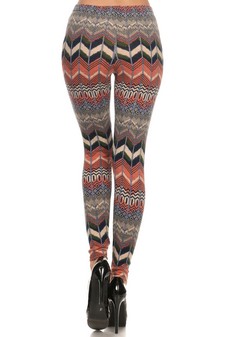 Knit style tribal Velour Print leggings style 3