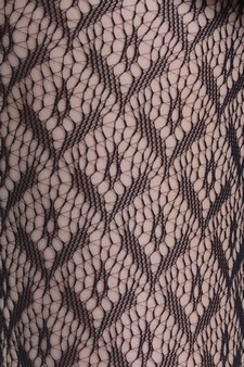 Lady's Floral Seed 3-D Block Fashion Designed Footles Fishnet Pantyhose style 4